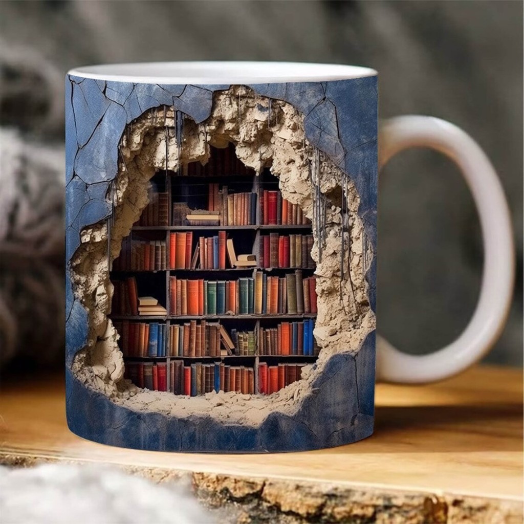 Birthday,Back to School,Friendship Gifts,Thank You,3D Creative Bookshelf Mug – Birthday Gift